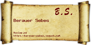 Berauer Sebes névjegykártya
